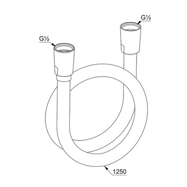 Kludi Suparaflex zuhany gégecső 1250 mm, 1/2" króm 
