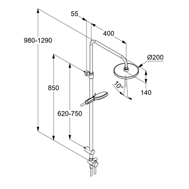 Kludi X Drive 3S kettős zuhanyrendszer