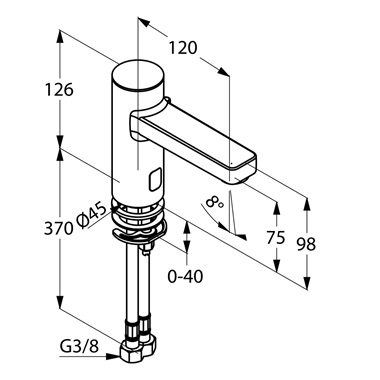 Kludi Zenta elektronikus mosdócsaptelep hőmérséklet szabályzóval, króm