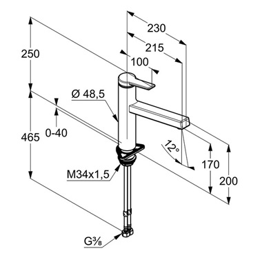 Kludi Zenta egykaros mosogatócsaptelep króm