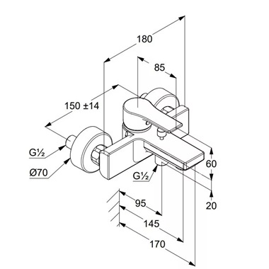 Kludi Zenta SL kád és zuhanycsaptelep