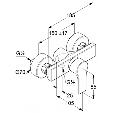 Kludi Zenta SL falon kívüli zuhanycsaptelep