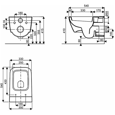Kolo Life fali WC mély