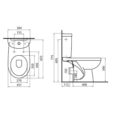 kolo Nova pro monoblokk WC Rimfree, fehér