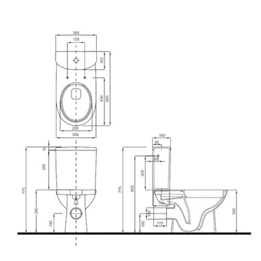 kolo Nova pro monoblokk WC Rimfree, fehér