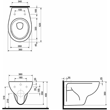 Kolo Rekord fali WC 52 cm, fehér