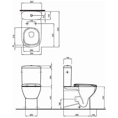 Kolo Style kombi WC Rimfree