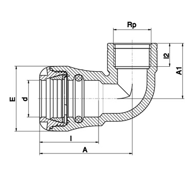 Plasson Series 1 KPE könyökidom BM,PN16, SDR11, 25 mm- 3/4"