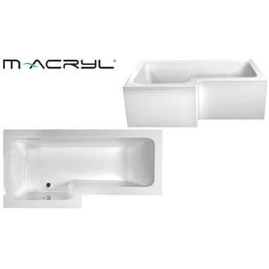 M-Acryl Linea kád 150x70/85 cm fehér, balos, lábbal