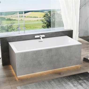 M-Acryl Sabina Pro egyenes kád vízszintes túlfolyóval 170x75 cm, kádlábbal, fehér