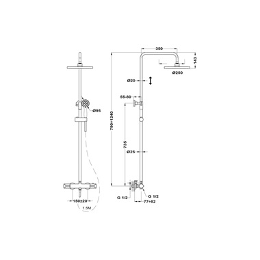 Mofém Junior Evo X termosztátos zuhanyrendszer króm