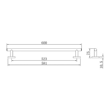 Mofém Fiesta szimpla törölközőtartó 60 cm, króm