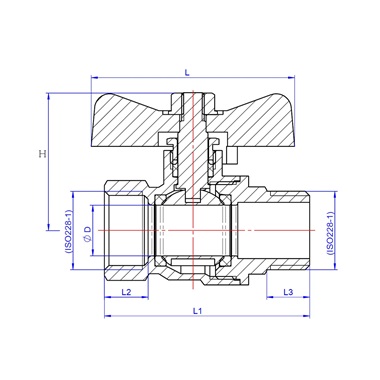 Mofém Gamma gömbcsap fix pillangó karos 1/2" KB