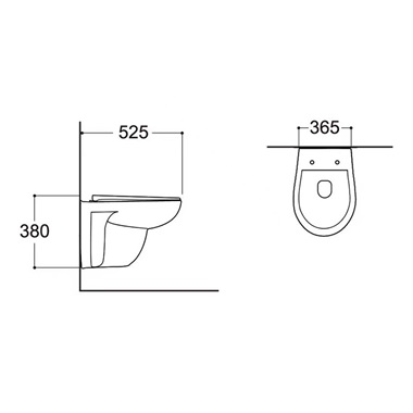 Mofém Hello perem nélküli fali wc, soft close ülökével