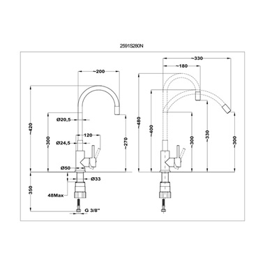 Mofém Infinite mosogatócsaptelep szürke kifolyócsővel