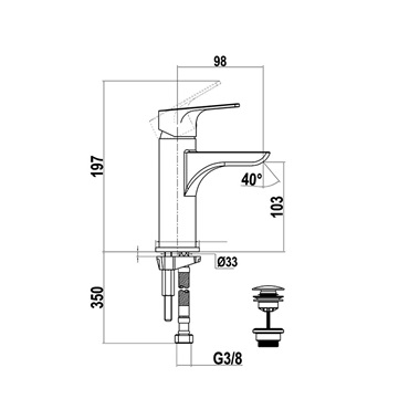Mofém Junior Evo Cascade mosdócsaptelep Click-Clack leeresztővel króm