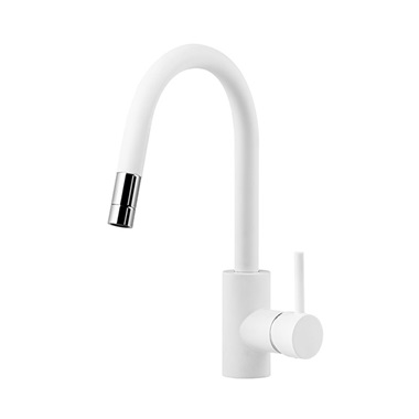 Mofém Junior Evo X alló mosogató csaptelep kihúzható matt fehér 