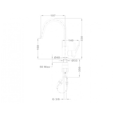 Mofém Junior Evo X álló mosogatócsaptelep kihúzható matt fekete