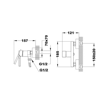Mofém Pilar zuhany csaptelep szettel
