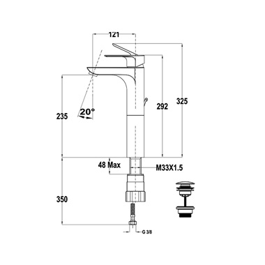 Mofém Trend Plus mosdócsaptelep magasított króm