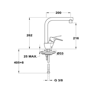 Mofém Zenit mosogatócsaptelep forgatható kifolyócsővel 200 mm