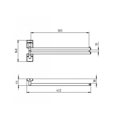 Novaservis Metalia 12 kétkaros törölközőtartó 40 cm