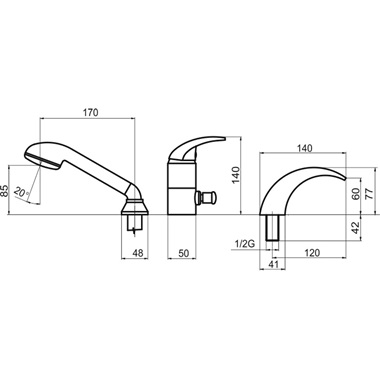 Novaservis metalia 55 perembe szerelhető 3 lyukas kádcsaptelep