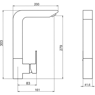 Novaservis Nobless Edge konyhai csaptelep króm