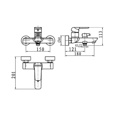 Novaservis nobless Tina kádcsaptelep fehér, króm