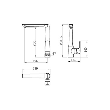 Novaservis Nobless Tina konyhai csaptelep, fehér, króm