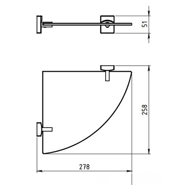 Novaservis Metalia 12 sarok üvegpolc