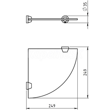 Novaservis sarok üvegpolc