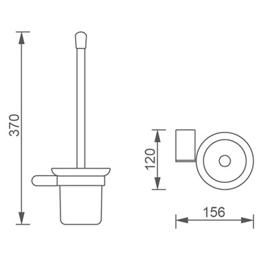 Novaservis Titania Naty wc kefe tartó, fekete