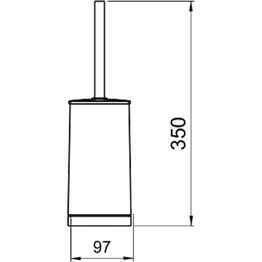 Novaservis Metalia 4 álló WC kefe tartó keféve, üveg