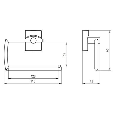 Novaservis Metalia 12 WC papír tartó, 14,3x13,1 cm, króm