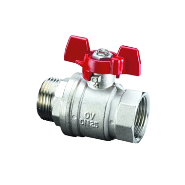 Oventrop Optibal golyóscsap DN15, szárnyas fém fogantyúval 1/2" KB PN20/16 sárgaréz