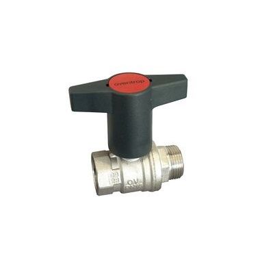 Oventrop Optibal golyóscsap, DN15, 1/2" kb, fix, PN20, PN16, műanyag fogantyúval, sárgaréz