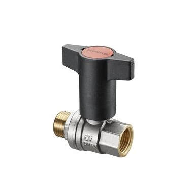Oventrop Optibal golyóscsap, műanyag fogantyúval, DN20, G 3/4” BMG 3/4” KM PN20, PN16, sárgaréz 