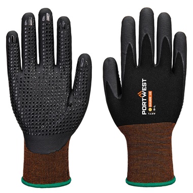 Portwest A371 GP Grip 15 Nitril mikrohabos pöttyözött kesztyű fekete L-es