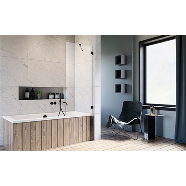 Radaway Essenza Pro Black PNJ 50 kádparaván 50x150 cm, fekete