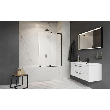 Radaway Furo SL Back PHD II kádparaván 150x100 cm, fekete