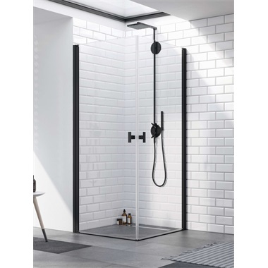 Radawayes Black KDD I 90 zuhanykabin 200x90 cm, fekete, jobbos