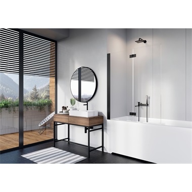 Radaway Nes Black PND I jobbos kádparaván 100x100x150 cm, fekete