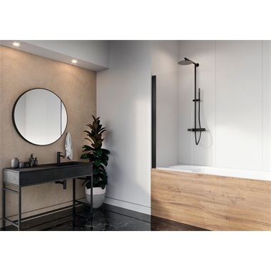 Radaway NES Black PNJ I 80 B kádparaván, balos 80x150 cm, fekete