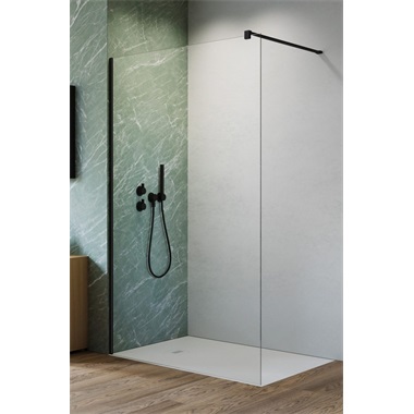 Radaway Nes Black Walk-in II zuhanyfal 110x200 cm, fekete