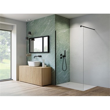 Radaway Nes Black Walk-in II zuhanyfal 110x200 cm, fekete
