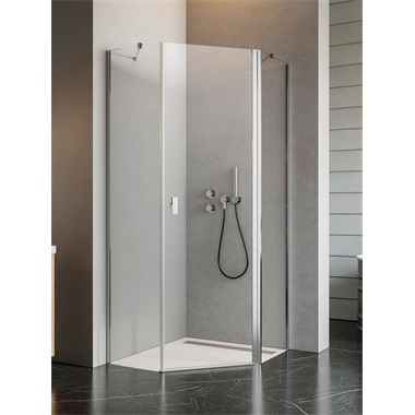 Radaway Nes Black PTJ fix fal 2db  90x90x200 cm, króm