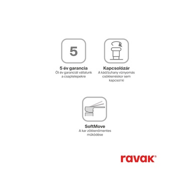 Ravak Flat álló kádcsaptelep150 mm, króm