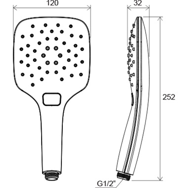Ravak Air kézizuhany 1 funkciós,12 cm,  fehér, króm