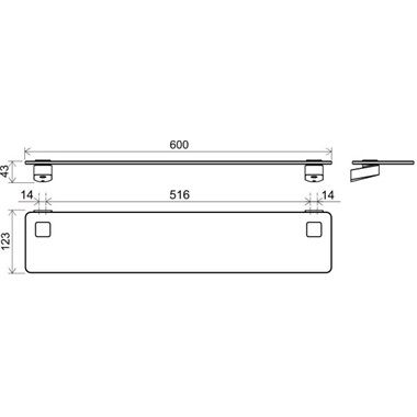 Ravak 10° üvegpolc 60 cm, króm 